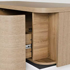Table basse Homsee 4 tiroirs avec rangement – Table d'appoint moderne pour salon, finition chêne clair
