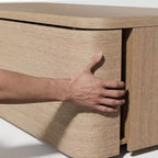 Table basse Homsee 4 tiroirs avec rangement – Table d'appoint moderne pour salon, finition chêne clair