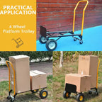 Diable convertible, chariot pliant 2 en 1 avec 4 roues increvables, capacité de 180 kg, pour déménagement, entrepôt, bureau et usage industriel