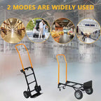 Diable convertible, chariot pliant 2 en 1 avec 4 roues increvables, capacité de 180 kg, pour déménagement, entrepôt, bureau et usage industriel