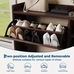 Meuble à chaussures autoportant pour entrée avec 3 tiroirs basculants, Organisateur de rangement à chaussures en bois moderne avec pieds en métal pour couloir et petits espaces