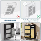 Meuble à chaussures autoportant pour entrée avec 3 tiroirs basculants, Organisateur de rangement à chaussures en bois moderne avec pieds en métal pour couloir et petits espaces