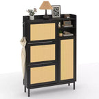 Meuble à chaussures autoportant pour entrée avec 3 tiroirs basculants, Organisateur de rangement à chaussures en bois moderne avec pieds en métal pour couloir et petits espaces