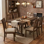 Table à manger rectangulaire en bois, style ferme, de 71 po, pour 6 à 8 personnes, table de cuisine avec 2 grands tiroirs et plateau épais, cadre robuste pour grande famille