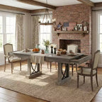 Table à manger rectangulaire en bois, style ferme, de 71 po, pour 6 à 8 personnes, table de cuisine avec 2 grands tiroirs et plateau épais, cadre robuste pour grande famille