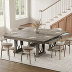 Table à manger rectangulaire en bois, style ferme, de 71 po, pour 6 à 8 personnes, table de cuisine avec 2 grands tiroirs et plateau épais, cadre robuste pour grande famille