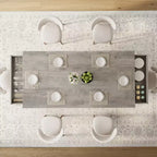 Table à manger rectangulaire en bois, style ferme, de 71 po, pour 6 à 8 personnes, table de cuisine avec 2 grands tiroirs et plateau épais, cadre robuste pour grande famille