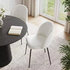 Chaise d'appoint Eileen 30 H rembourrée blanche