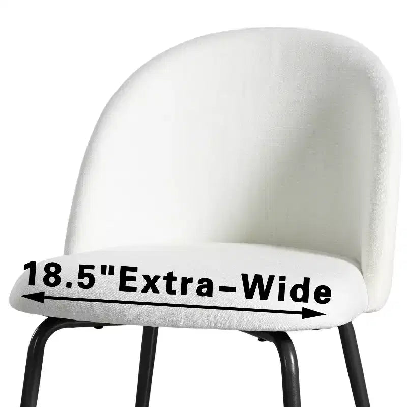 Chaise d'appoint Eileen 30 H rembourrée blanche