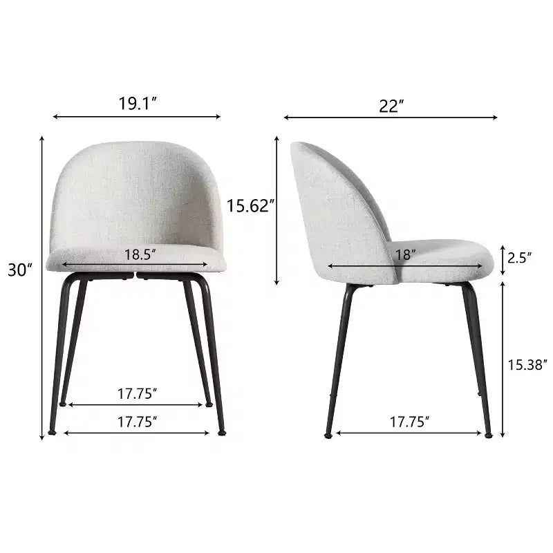 Chaise d'appoint Eileen 30 H rembourrée blanche