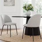 Chaise d'appoint Eileen 30 H rembourrée blanche