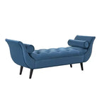 Banc de bout de lit Whisen, pouf de rangement, banc d'entrée avec velours capitonné, accoudoirs roulés, 2 coussins détachables, pieds en chêne massif, assemblage facile
