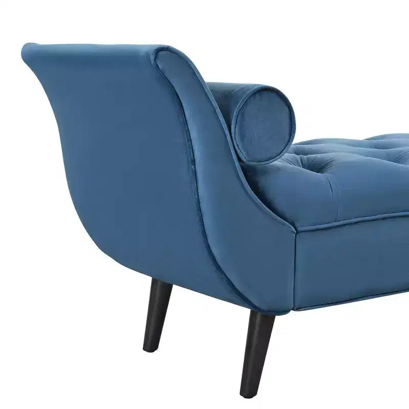 Banc de bout de lit Whisen, pouf de rangement, banc d'entrée avec velours capitonné, accoudoirs roulés, 2 coussins détachables, pieds en chêne massif, assemblage facile