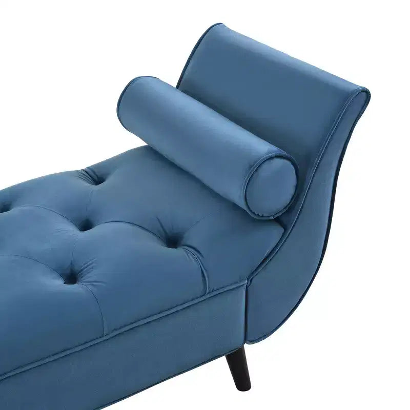 Banc de bout de lit Whisen, pouf de rangement, banc d'entrée avec velours capitonné, accoudoirs roulés, 2 coussins détachables, pieds en chêne massif, assemblage facile