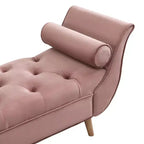 Banc de bout de lit Whisen, pouf de rangement, banc d'entrée avec velours capitonné, accoudoirs roulés, 2 coussins détachables, pieds en chêne massif, assemblage facile
