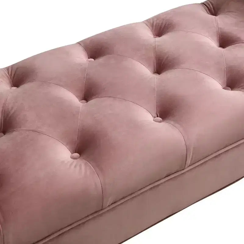 Banc de bout de lit Whisen, pouf de rangement, banc d'entrée avec velours capitonné, accoudoirs roulés, 2 coussins détachables, pieds en chêne massif, assemblage facile