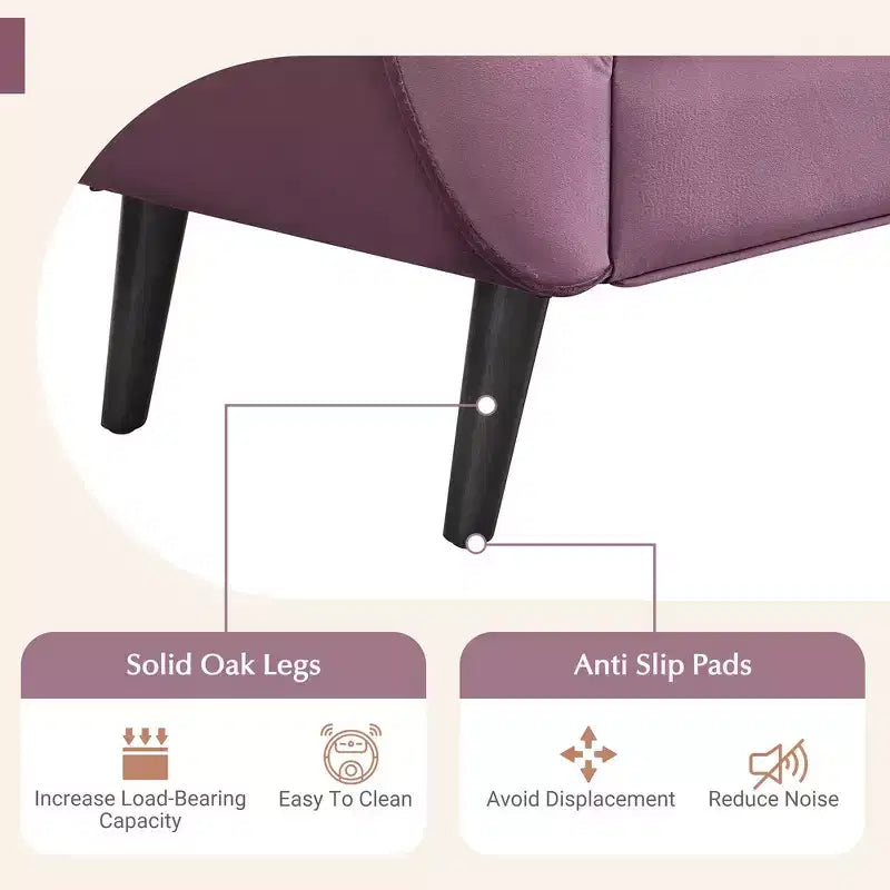 Banc de bout de lit Whisen, pouf de rangement, banc d'entrée avec velours capitonné, accoudoirs roulés, 2 coussins détachables, pieds en chêne massif, assemblage facile