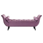 Banc de bout de lit Whisen, pouf de rangement, banc d'entrée avec velours capitonné, accoudoirs roulés, 2 coussins détachables, pieds en chêne massif, assemblage facile