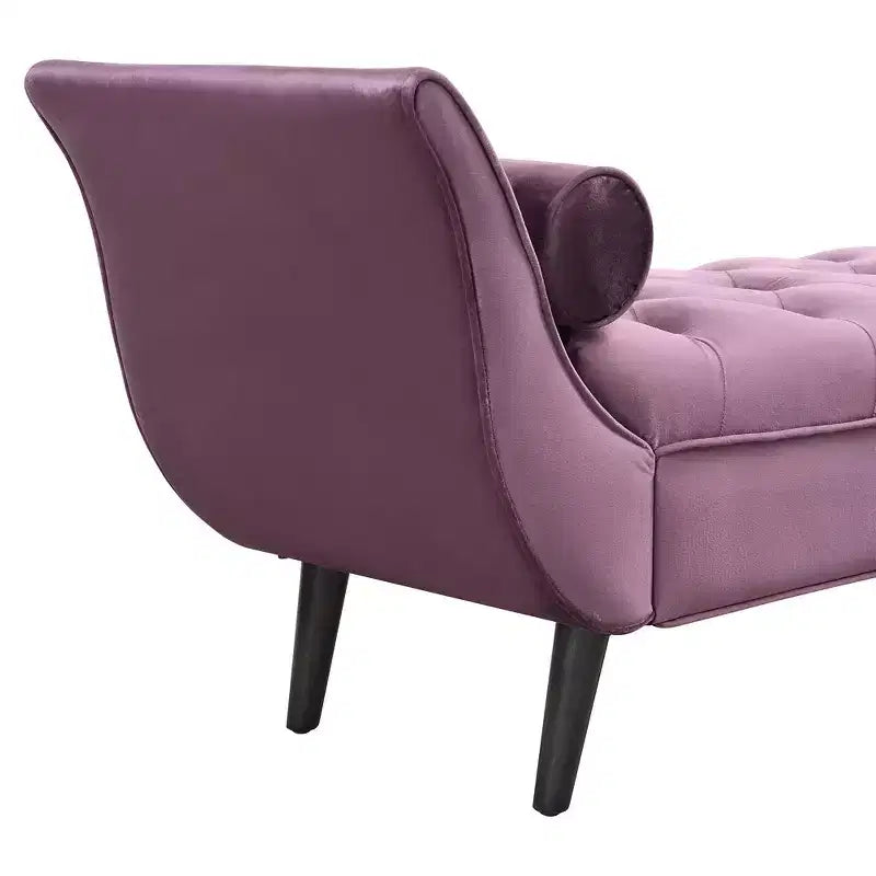 Banc de bout de lit Whisen, pouf de rangement, banc d'entrée avec velours capitonné, accoudoirs roulés, 2 coussins détachables, pieds en chêne massif, assemblage facile