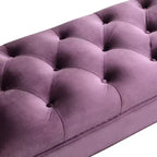 Banc de bout de lit Whisen, pouf de rangement, banc d'entrée avec velours capitonné, accoudoirs roulés, 2 coussins détachables, pieds en chêne massif, assemblage facile