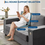 Canapé double minimaliste surdimensionné 71 - Canapé 2 places moderne en chenille, assise profonde, accoudoirs larges, poches de rangement latérales, housse de coussin lavable