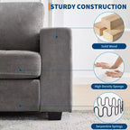 Canapé double minimaliste surdimensionné 71 - Canapé 2 places moderne en chenille, assise profonde, accoudoirs larges, poches de rangement latérales, housse de coussin lavable