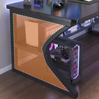 Bureau informatique industriel robuste Table de travail et de jeu avec étagères Structure métal et bois Gain de place pour bureau ou chambre Noir 80x50cm