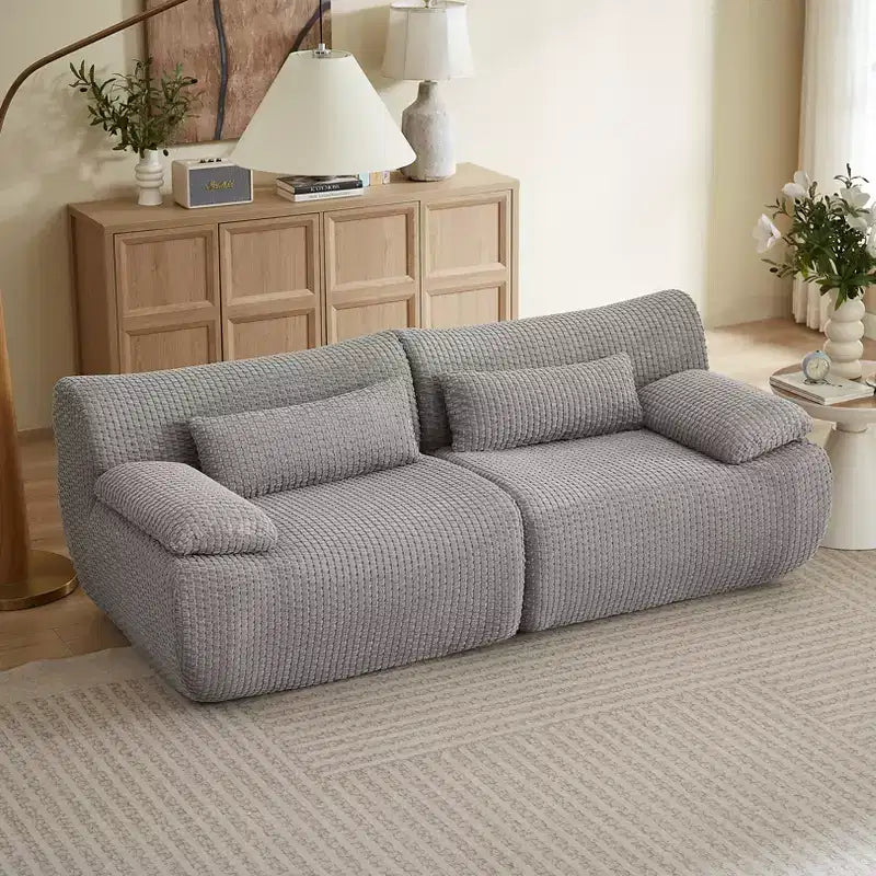 GDFStudio Ellington Canapé deux places surdimensionné en velours côtelé sans ossature, 78 po