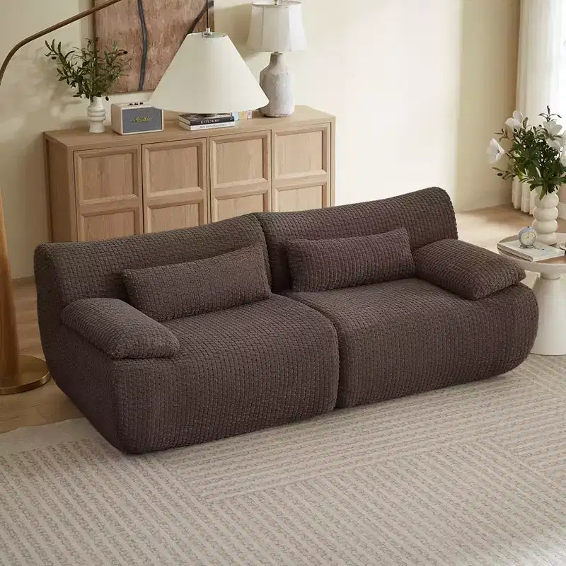 GDFStudio Ellington Canapé deux places surdimensionné en velours côtelé sans ossature, 78 po