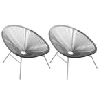 Chaises longues GDFStudio Bjorn modernes en acier et résine tressée avec grand design enveloppant (ensemble de 2)