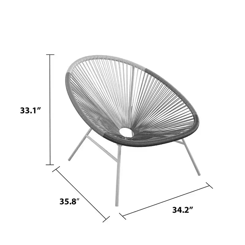 Chaises longues GDFStudio Bjorn modernes en acier et résine tressée avec grand design enveloppant (ensemble de 2)