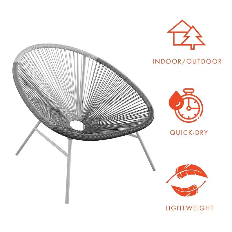 Chaises longues GDFStudio Bjorn modernes en acier et résine tressée avec grand design enveloppant (ensemble de 2)