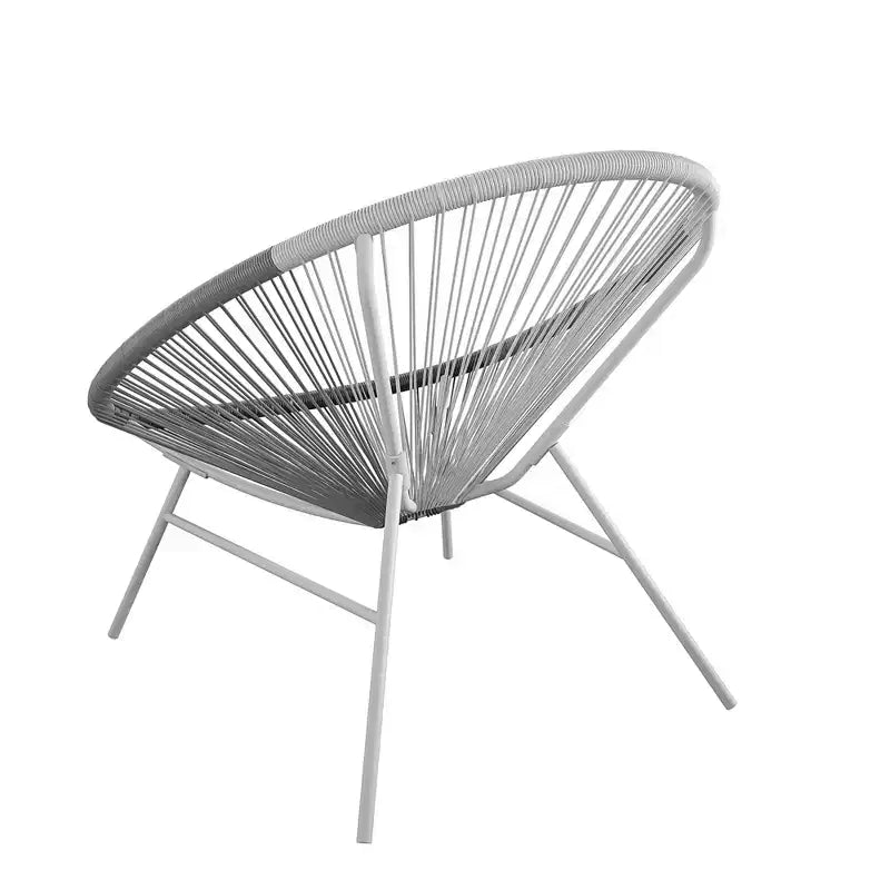Chaises longues GDFStudio Bjorn modernes en acier et résine tressée avec grand design enveloppant (ensemble de 2)