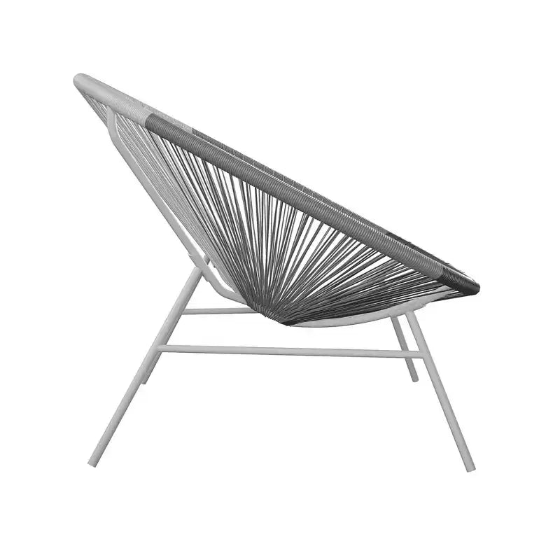 Chaises longues GDFStudio Bjorn modernes en acier et résine tressée avec grand design enveloppant (ensemble de 2)