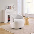 Fauteuil d'appoint pivotant Almeda en tissu Teddy avec dossier ergonomique de GDFStudio