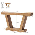 Console de 63 pouces de long. Table d'appoint étroite pour entrée. Derrière le canapé. Salon et entrée.