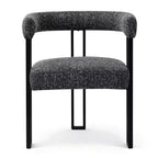 Lot de 4 chaises de salle à manger modernes rembourrées avec accoudoirs et dossier incurvé, chaises de cuisine et de salle à manger avec pieds en métal noir-Panipeachy