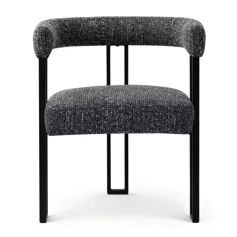 Lot de 4 chaises de salle à manger modernes rembourrées avec accoudoirs et dossier incurvé, chaises de cuisine et de salle à manger avec pieds en métal noir-Panipeachy