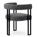 Lot de 4 chaises de salle à manger modernes rembourrées avec accoudoirs et dossier incurvé, chaises de cuisine et de salle à manger avec pieds en métal noir-Panipeachy