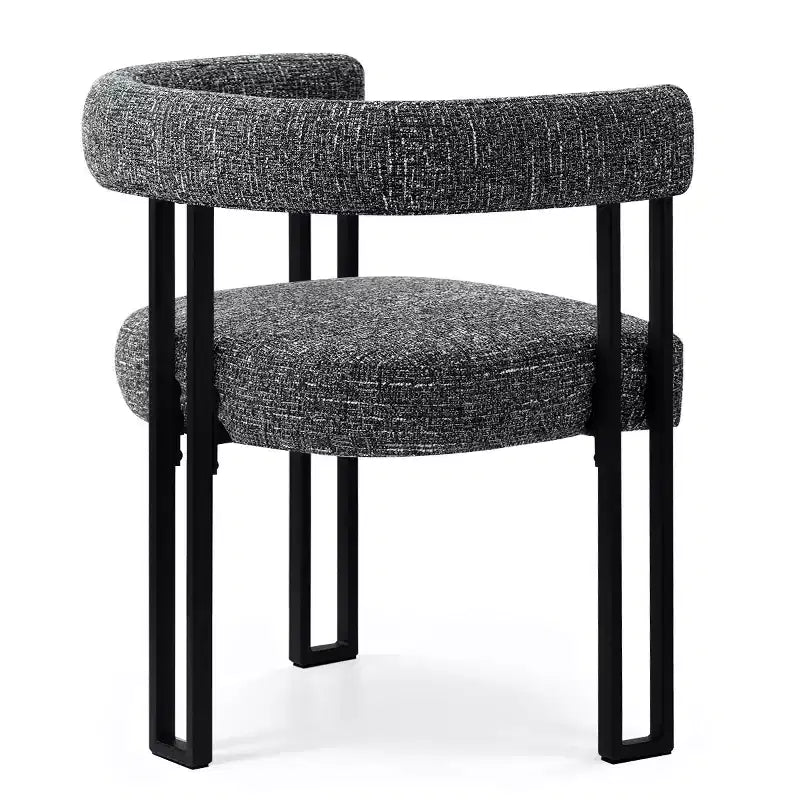 Lot de 4 chaises de salle à manger modernes rembourrées avec accoudoirs et dossier incurvé, chaises de cuisine et de salle à manger avec pieds en métal noir-Panipeachy