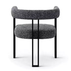 Lot de 4 chaises de salle à manger modernes rembourrées avec accoudoirs et dossier incurvé, chaises de cuisine et de salle à manger avec pieds en métal noir-Panipeachy