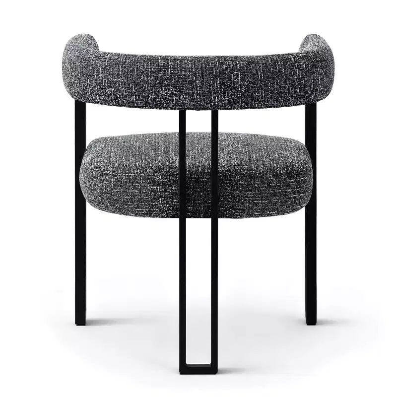 Lot de 4 chaises de salle à manger modernes rembourrées avec accoudoirs et dossier incurvé, chaises de cuisine et de salle à manger avec pieds en métal noir-Panipeachy