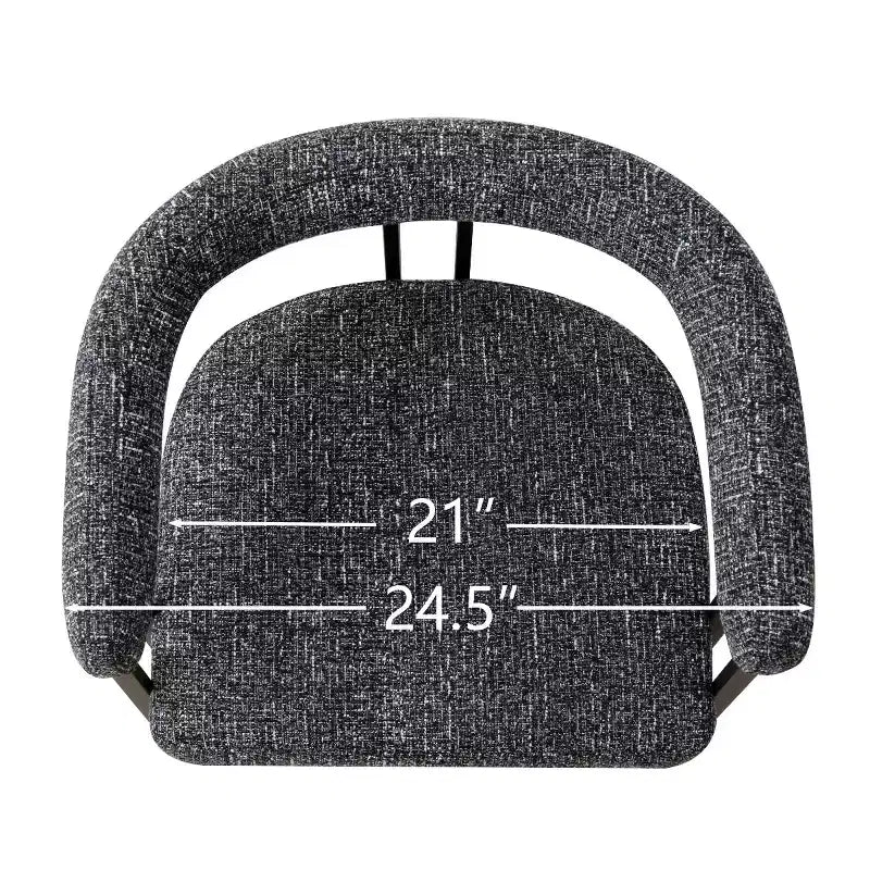 Lot de 4 chaises de salle à manger modernes rembourrées avec accoudoirs et dossier incurvé, chaises de cuisine et de salle à manger avec pieds en métal noir-Panipeachy
