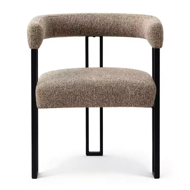 Lot de 4 chaises de salle à manger modernes rembourrées avec accoudoirs et dossier incurvé, chaises de cuisine et de salle à manger avec pieds en métal noir-Panipeachy
