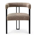 Lot de 4 chaises de salle à manger modernes rembourrées avec accoudoirs et dossier incurvé, chaises de cuisine et de salle à manger avec pieds en métal noir-Panipeachy