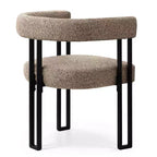 Lot de 4 chaises de salle à manger modernes rembourrées avec accoudoirs et dossier incurvé, chaises de cuisine et de salle à manger avec pieds en métal noir-Panipeachy