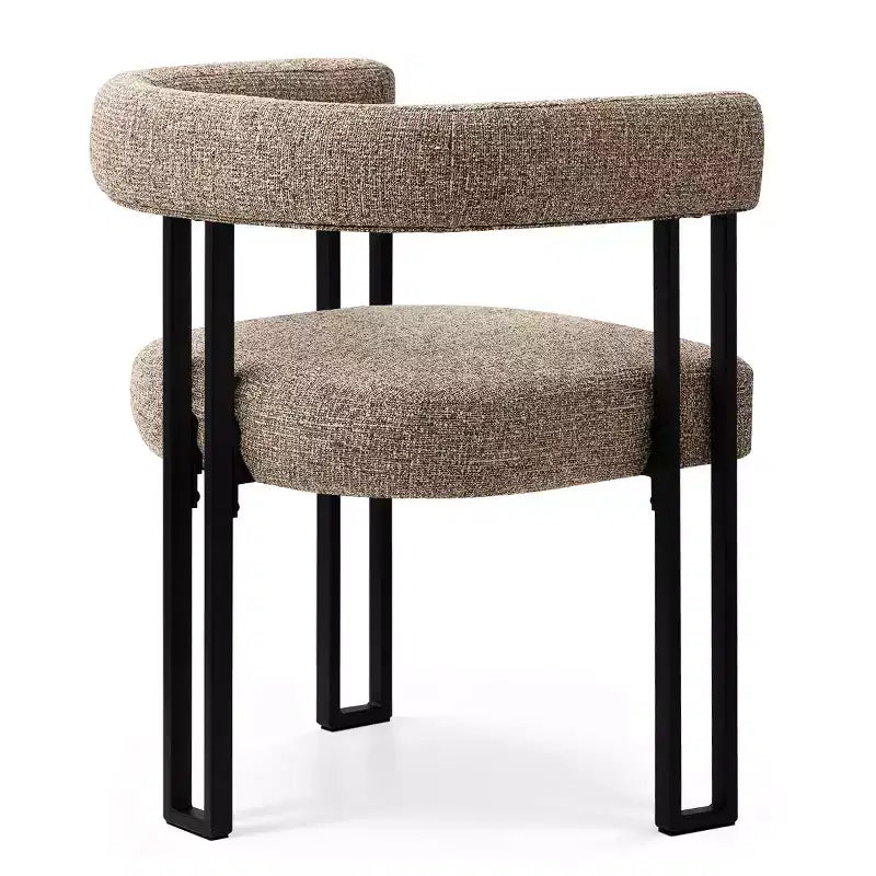 Lot de 4 chaises de salle à manger modernes rembourrées avec accoudoirs et dossier incurvé, chaises de cuisine et de salle à manger avec pieds en métal noir-Panipeachy
