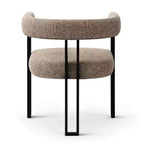 Lot de 4 chaises de salle à manger modernes rembourrées avec accoudoirs et dossier incurvé, chaises de cuisine et de salle à manger avec pieds en métal noir-Panipeachy