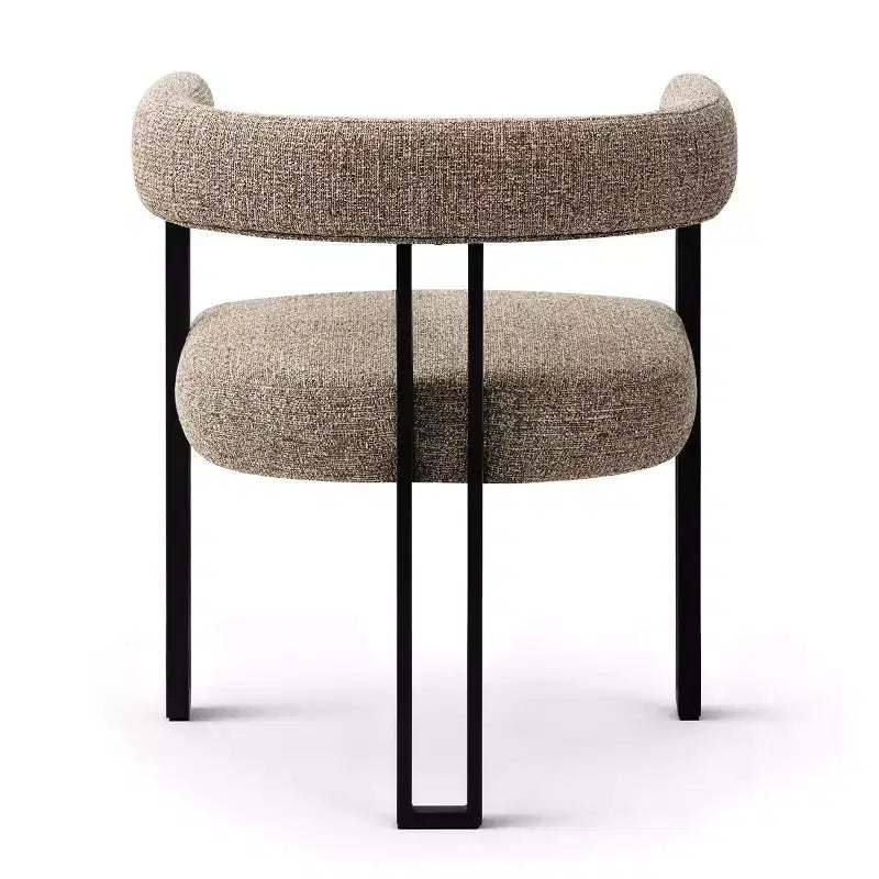 Lot de 4 chaises de salle à manger modernes rembourrées avec accoudoirs et dossier incurvé, chaises de cuisine et de salle à manger avec pieds en métal noir-Panipeachy