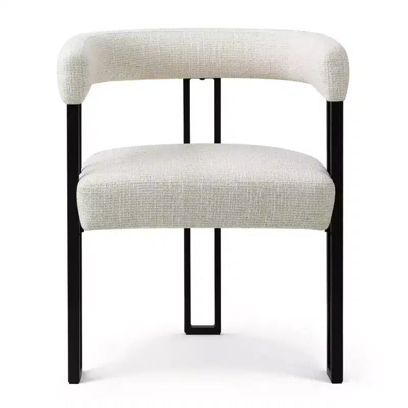 Lot de 4 chaises de salle à manger modernes rembourrées avec accoudoirs et dossier incurvé, chaises de cuisine et de salle à manger avec pieds en métal noir-Panipeachy